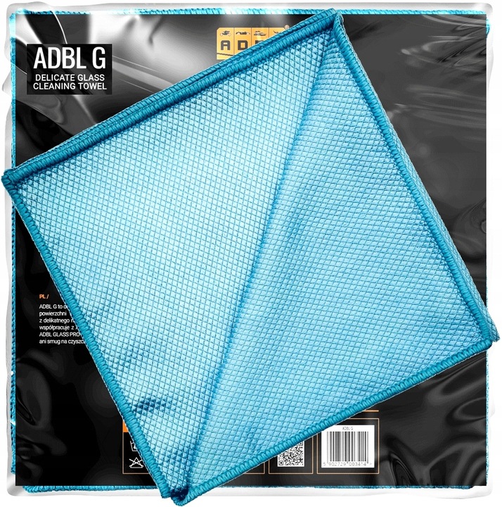 ADBL G BEZSMUGOWA MIKROFIBRA DO CZYSZCZENIA SZYB W AUCIE SZKŁA 40X40 CM