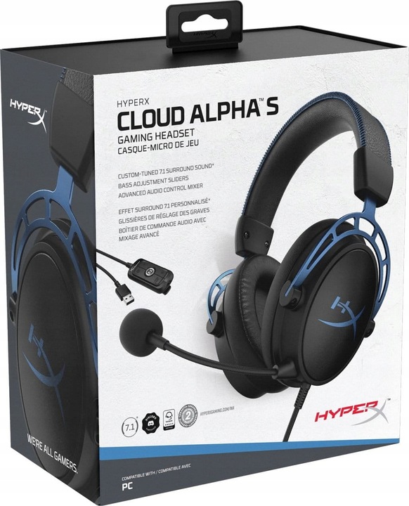 Słuchawki gamingowe HyperX Cloud Alpha S Niebieskie