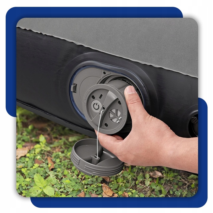 MATERAC DMUCHANY Z POMPKĄ USB ŁÓŻKO DO SPANIA 203 x 152 CM BESTWAY 671BS