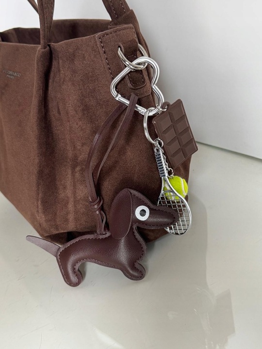 Torba Flora&Co torebka czekoladowa zamsz zamszowa eco brązowa shopper viral