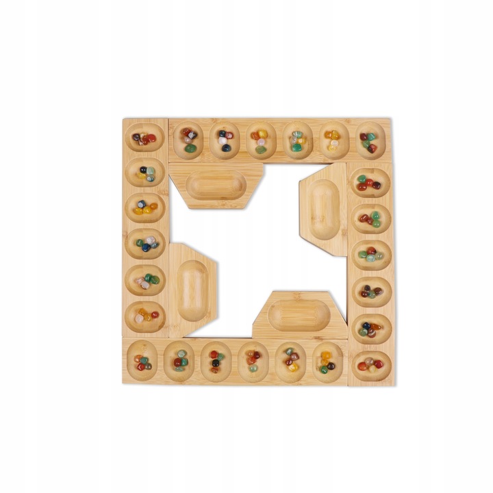 MANKALA UNIWERSALNA - DLA 2-3-4 GRACZY - DREWNIANA