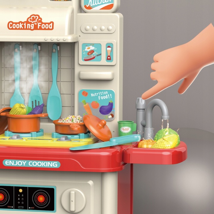 KUCHNIA DLA DZIECI ZESTAW KRAN GARNKI + AKCESORIA INTERAKTYWNA WODA PARA