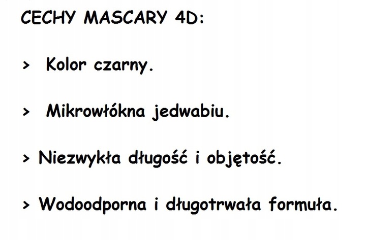 4D TUSZ DO RZĘS Jedwab wydłużający MASKARA mascara