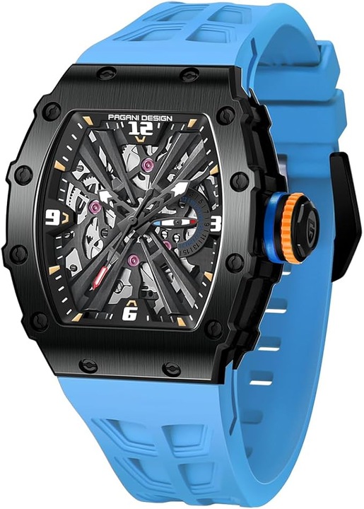 ZEGAREK MĘSKI PAGANI NIEBIESKI KWARCOWY SZKŁO SZAFIROWE ANALOGOWY PD-1738