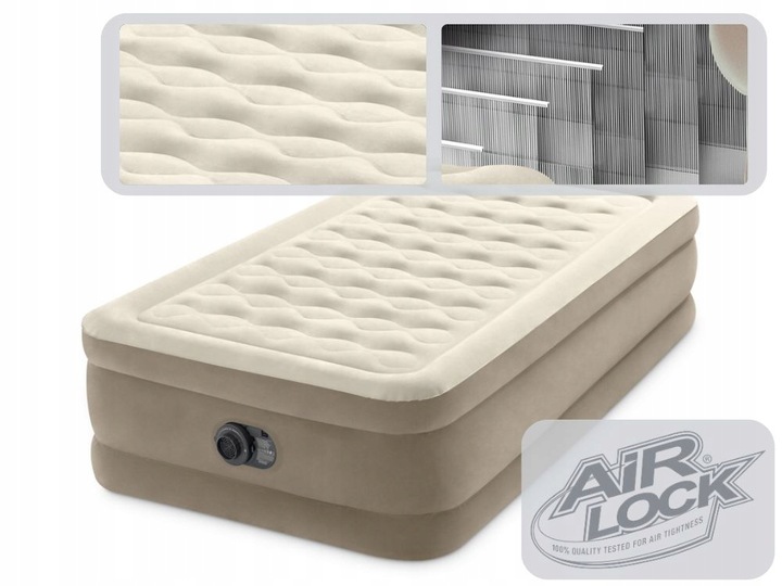 Materac dmuchany gruby jednoosobowy z pompką 191x99x46cm Intex 64426