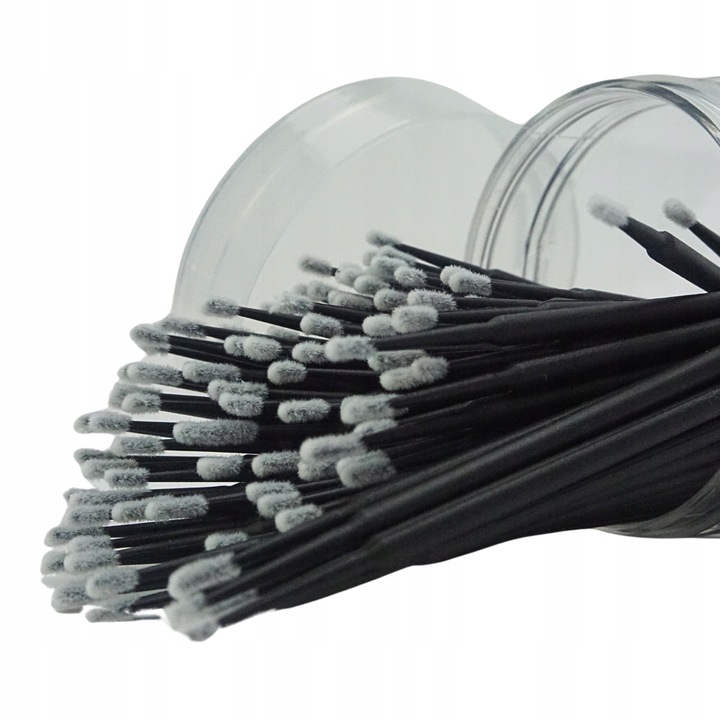 MIKRO APLIKATORY DO RZĘS BEZWŁÓKIENKOWE W TUBIE MICROBRUSH CZARNE 100 sztuk