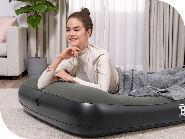 Materac Dmuchany Welurowy Jednoosobowy Łóżko 188x99x30 Bestway MODEL 2025