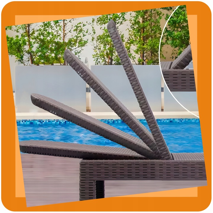 LEŻAK OGRODOWY REGULOWANY DELUXE CORFU LEŻANKA GRAFITOWY