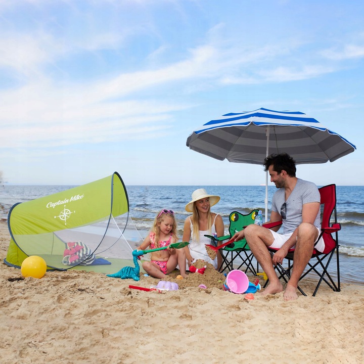 Wytrzymały STALOWY Parasol ogrodowy PLAŻOWY Kempingowy 1,5 m CAPTAIN MIKE