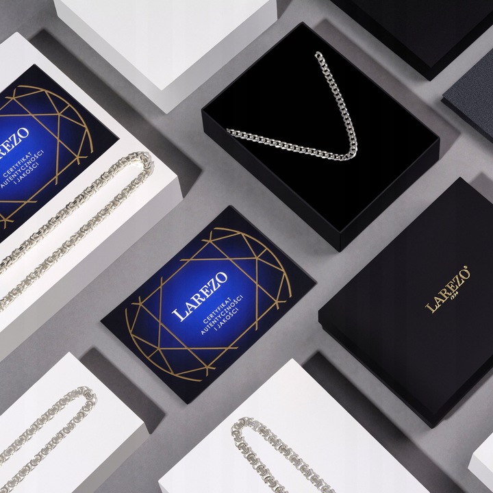 ŁAŃCUSZEK SREBRNY PODWÓJNA PANCERKA 4mm ROMBO MĘSKI 50cm RODOWANY GRUBY 925