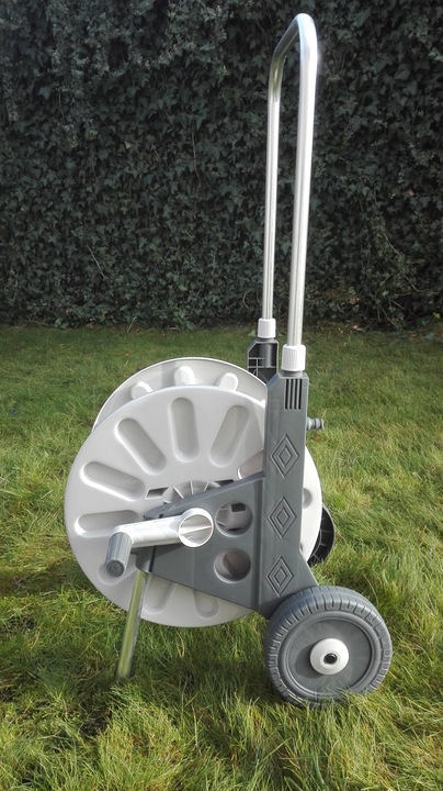 WÓZEK ALU ZWIJACZ BĘBEN NA WĄŻ OGRODOWY 60 METRÓW PISTOLET ZRASZACZ BEST