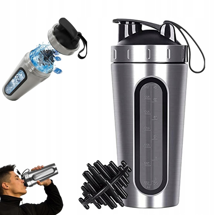 SHAKER 700ml BIDON BIAŁKO SZEJKER DO ODŻYWEK