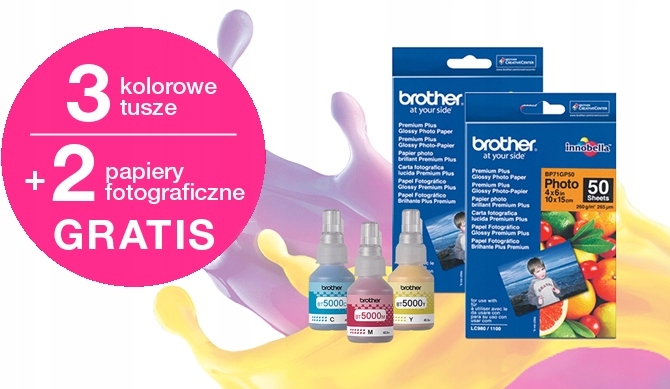 BROTHER DCP-T720DW kolor 3w1 duplex ADF Wi-Fi GWPL + 3 TUSZE + ZESTAW FOTO