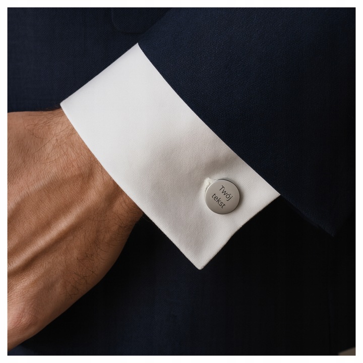 Spinki do mankietów TWÓJ TEKST TWOJA GRAFIKA ślub