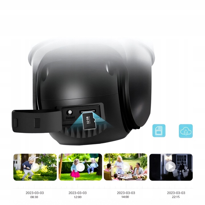 Kamera Zewnętrzna WiFi Obrotowa Podwójna Dwa Obiektywy 2x3MP