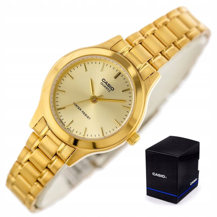 ZEGAREK DAMSKI CASIO STACY złoty stalowy + BOX + GRAWER