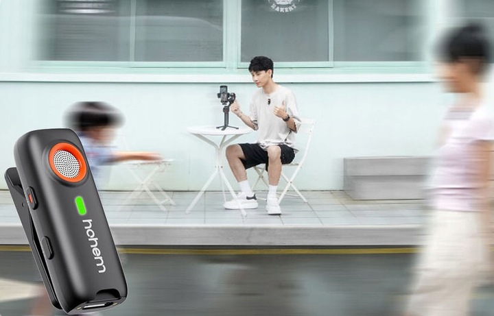 Mikrofon bezprzewodowy Hohem Lavalier Mic-01 (1 TX + 1 RX) Czarny Lightning