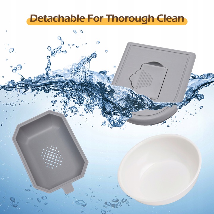 AUTOMATYCZNY PODAJNIK WODY I KARMY MISKA DLA KOTA I PSA DOZOWNIK 2W1 SZARY