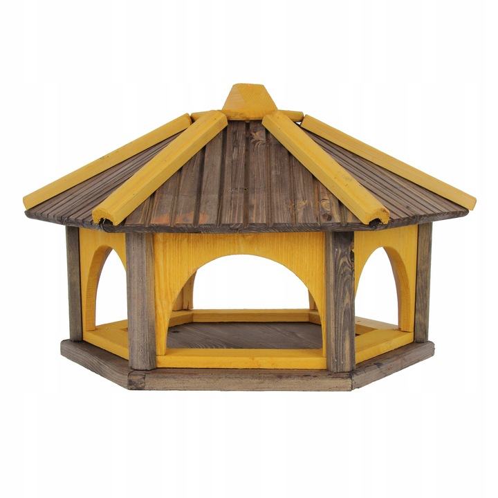 Duży karmnik dla ptaków z drewna do ogrodu K60 XXL