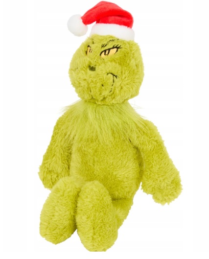 Maskotka Grinch w czapce Mikołaja – 30 cm, prezent dla dzieci Mikołajki