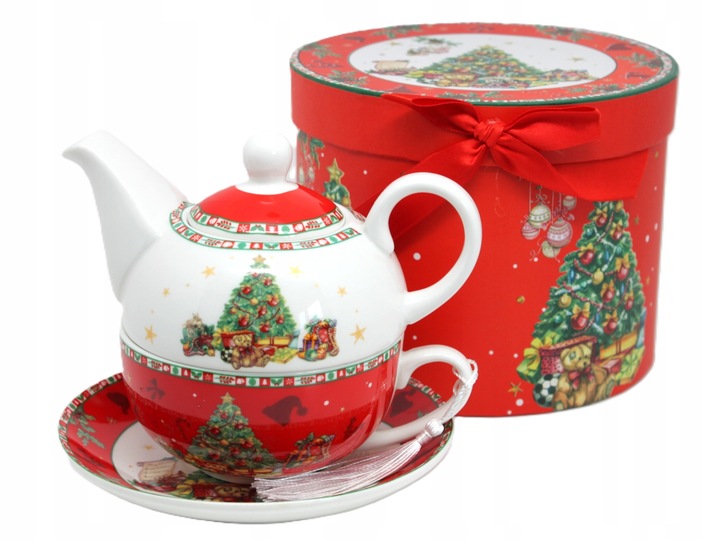 ŚWIĄTECZNY DZBANEK Z FILIŻANKĄ TEA FOR ONE