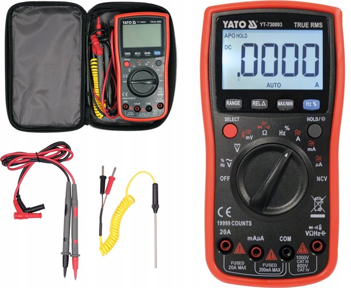 MIERNIK CYFROWY WYŚWIETACZ LCD TRUE RMS NCV YATO