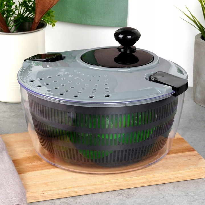 Duża WIRÓWKA SAŁATY warzyw owoców suszarka obrotowa pojemnik sitko cedzak