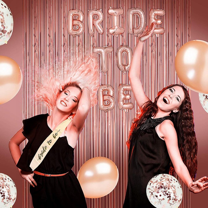 ZESTAW NA WIECZÓR PANIEŃSKI DEKORACJE WELON SZARFA TATUAŻE BALONY ROSE GOLD