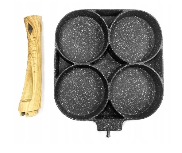 Patelnia do jajek i placków Rossner 4 OTWORY 18 cm granitowa