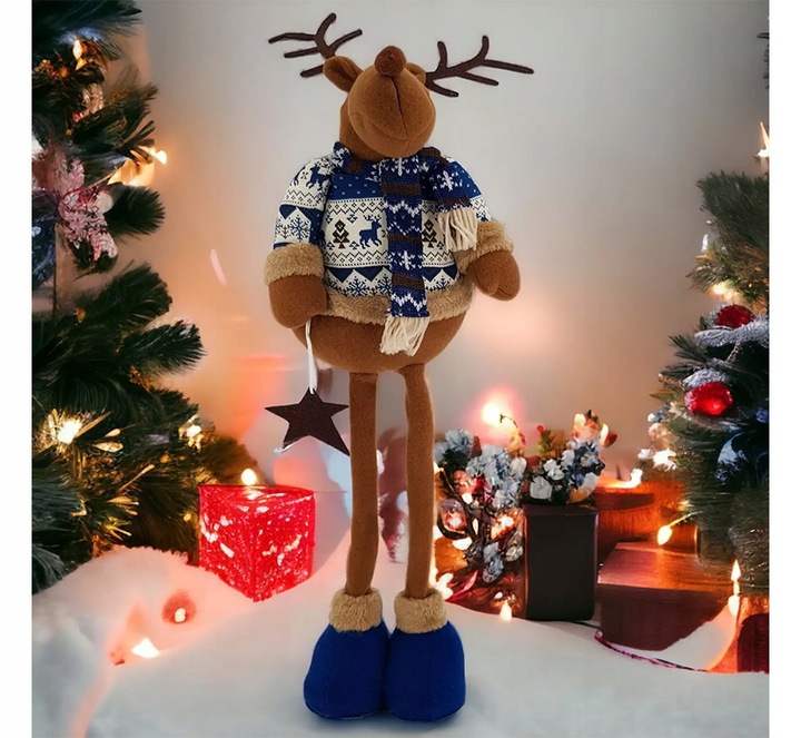 Zestaw figurek świątecznych stojące DUŻE RENIFER BAŁWAN MIKOŁAJ 42cm