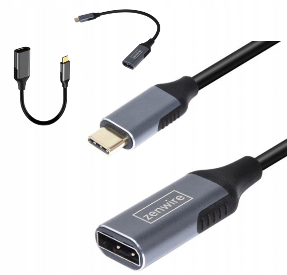 Kabel USB-C DisplayPort 1.2 Żeński Adapter 4K 60HZ Full HD Przewód MHL 1m