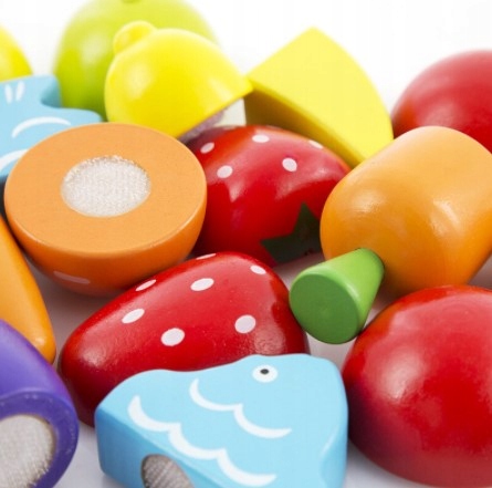 Drewniane Warzywa i Owoce do Krojenia na Rzep dla Dzieci Duży Zestaw XXL