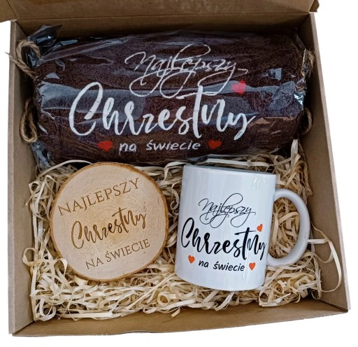 PREZENT dla od Ojca chrzestnego chrzest ręcznik
