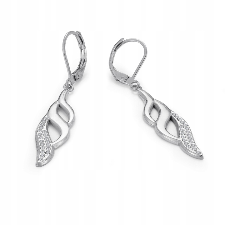 Długie srebrne kolczyki wiszące stal chirurgiczna 316l szlachetna