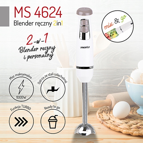 Blender ręczny 2in1 Mesko MS 4624 1000W