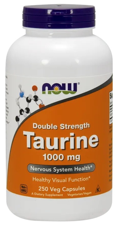 NOW Foods Taurine 1000mg TAURYNA UKŁAD NERWOWY 250 vege kaps