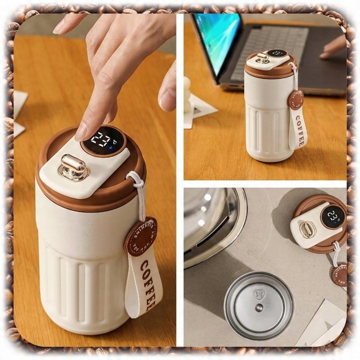 Kubek Termiczny Termos Kawa Herbata Wyświetlacz LED temperatura