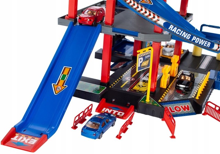 Garaż Parking Samochodowy 4-piętrowy Zjeżdżalnia dla Autek 4 Poziomy Myjnia