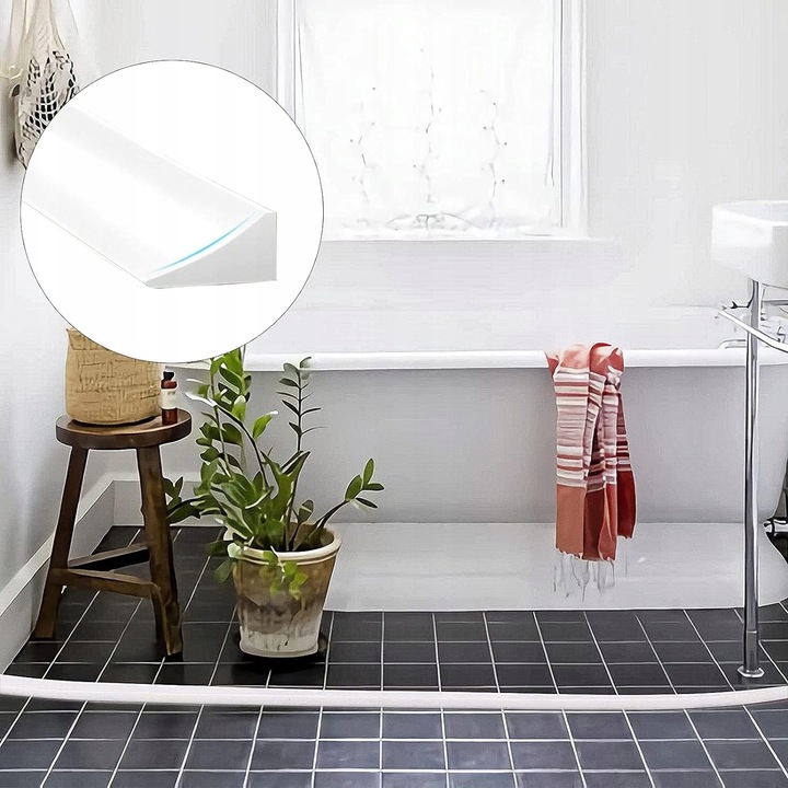 2M SAMOPRZYLEPNA LISTWA ZATRZYMUJĄCA WODĘ DO WANNY, LISTWA WYKOŃCZENIOWA