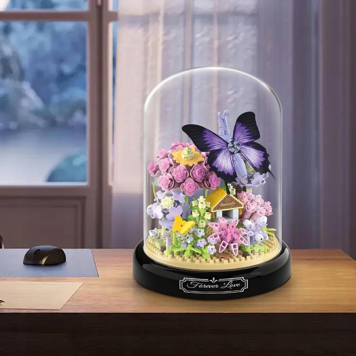 KLOCKI DO BUDOWANIA OGRODU ZESTAW MINIATUROWYCH KLOCKÓW Z MOTYLAMI PREZENT