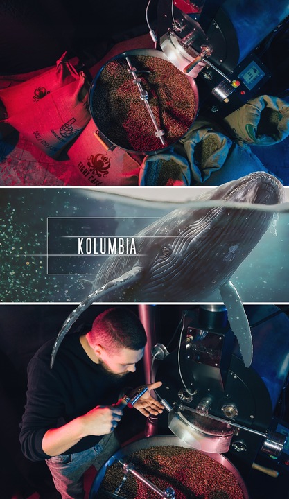 Kawa Ziarnista Świeżo Palona 100% Arabica Kolumbia 1KG Do Ekspresu