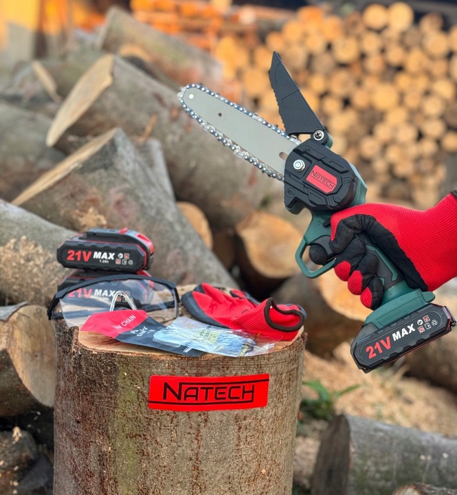 PIŁA AKUMULATOROWA ELEKTRYCZNA RĘCZNA MINI 6'' 2x AKUMULATOR + 1x ŁAŃCUCH