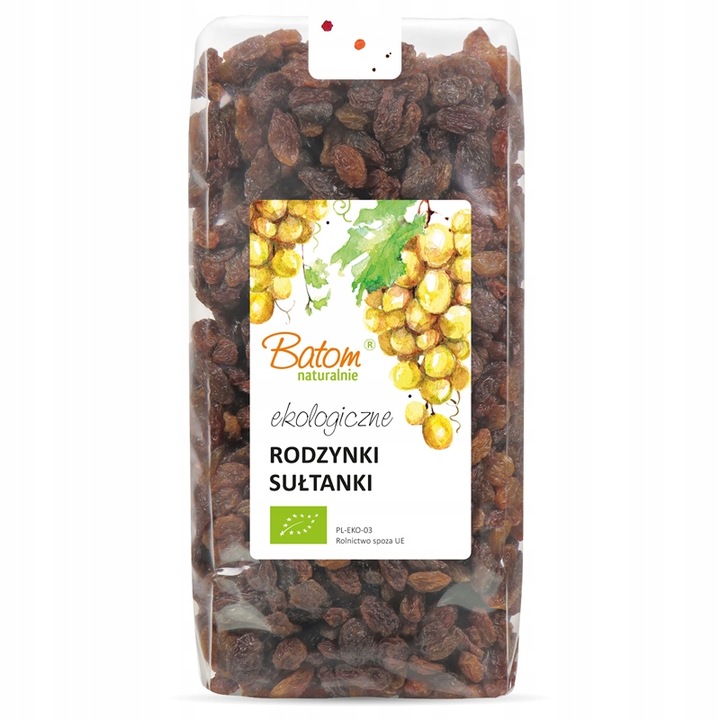 BIO RODZYNKI sułtanki BEZ DODATKU CUKRU 1 kg Batom