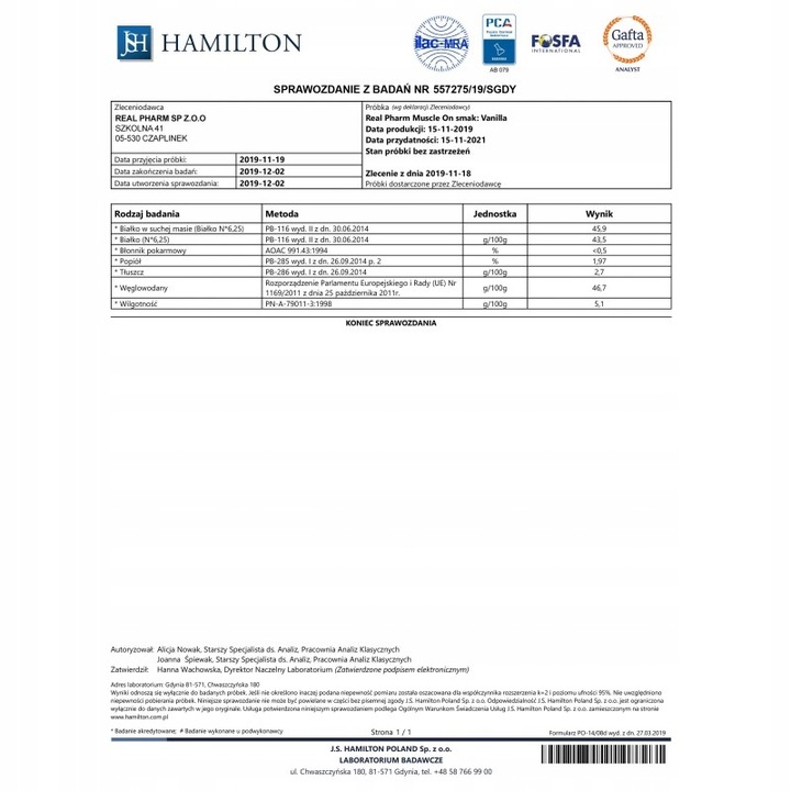Real Pharm MUSCLE ON 1000g Czekoladowy