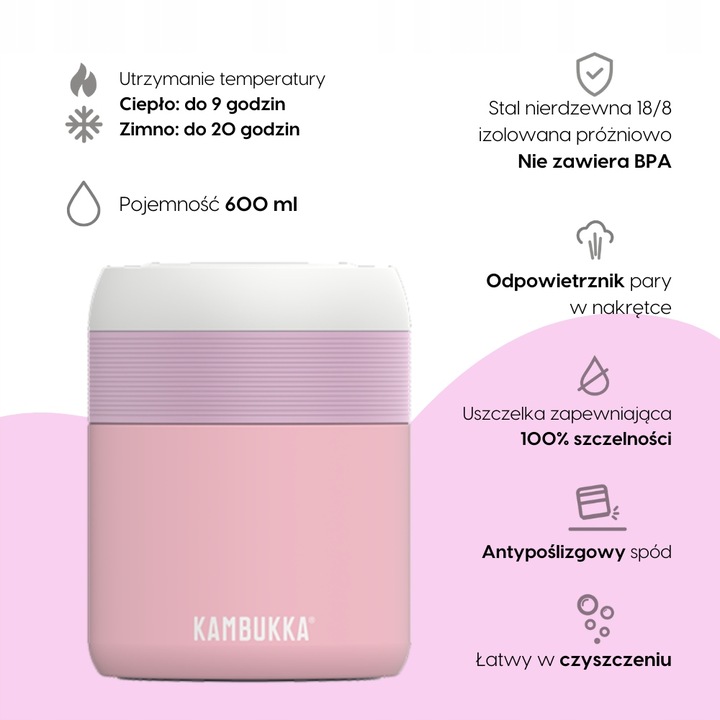 Kambukka termos obiadowy kubek termiczny RIO Zestaw Kambukka Sweet Frost