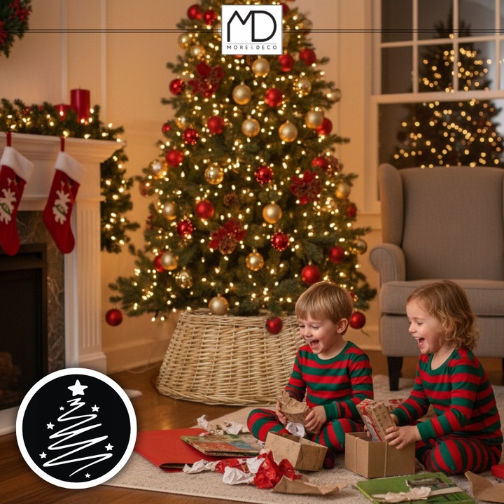 Osłona wiklinowa brąz na doniczkę stojak pod choinkę na święta wiklina kosz