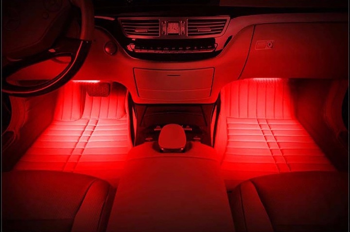 OŚWIETLENIE WNĘTRZA KABINY 4x9 SAMOCHODU LED RGB