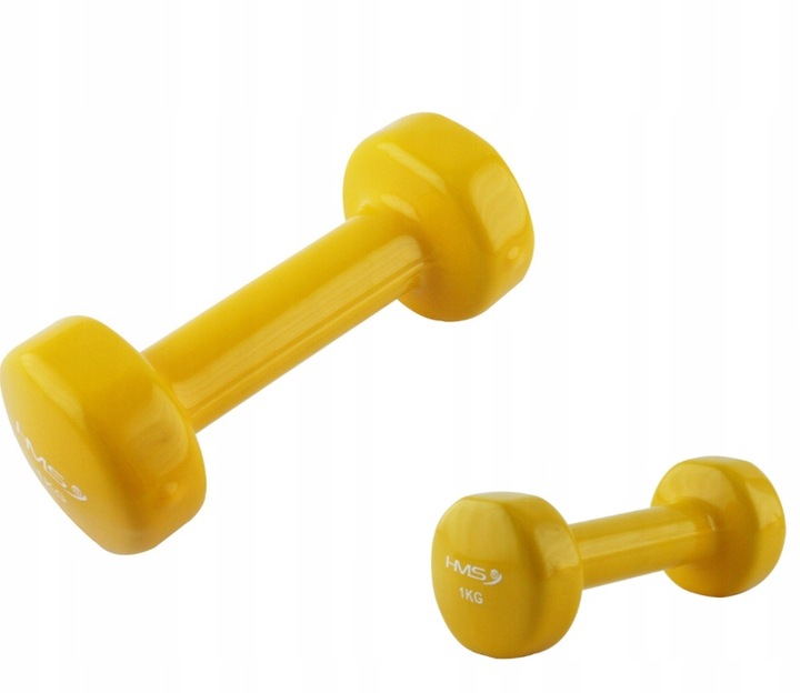 CIĘŻAREK ŻELIWNY POKRYTY WINYLEM HMS 1 kg 17023 HANTEL HANTELKA TRENING