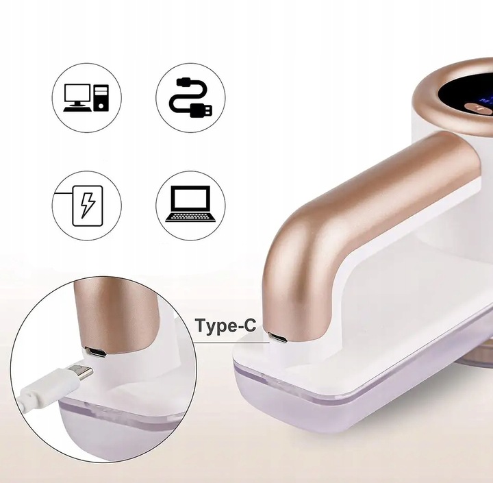 DUŻA MOCNA GOLARKA DO UBRAŃ 2000mAh 6 OSTRZY 5 WAT WYŚWIETLACZ LCD + KABEL