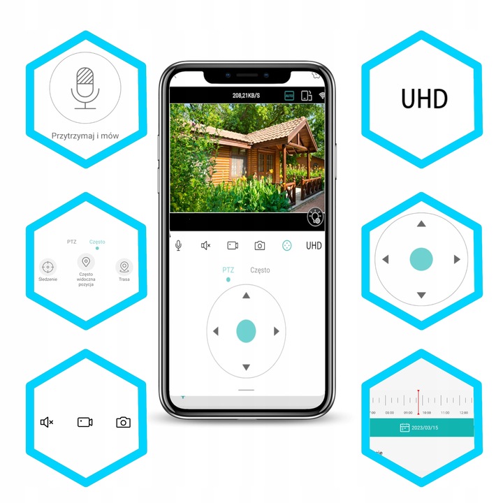 Zewnętrzna Obrotowa Kamera IP WiFi 8MPx 4K ALARM